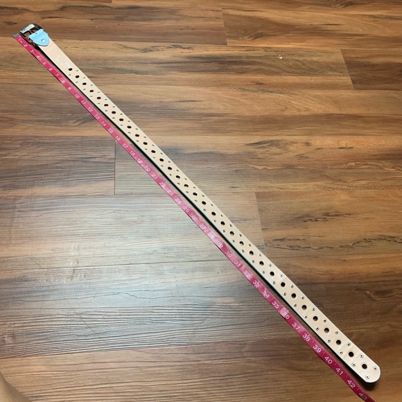 Vintage Retro Leather Studded Eyelet Blue Belt - Picture 8 of 8